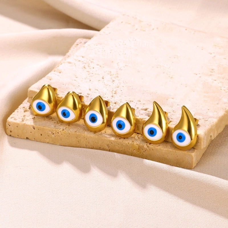 1 Pair Classical Exaggerated Funny Devil’s Eye Water Droplets 304 Stainless Steel Stainless Steel Earrings