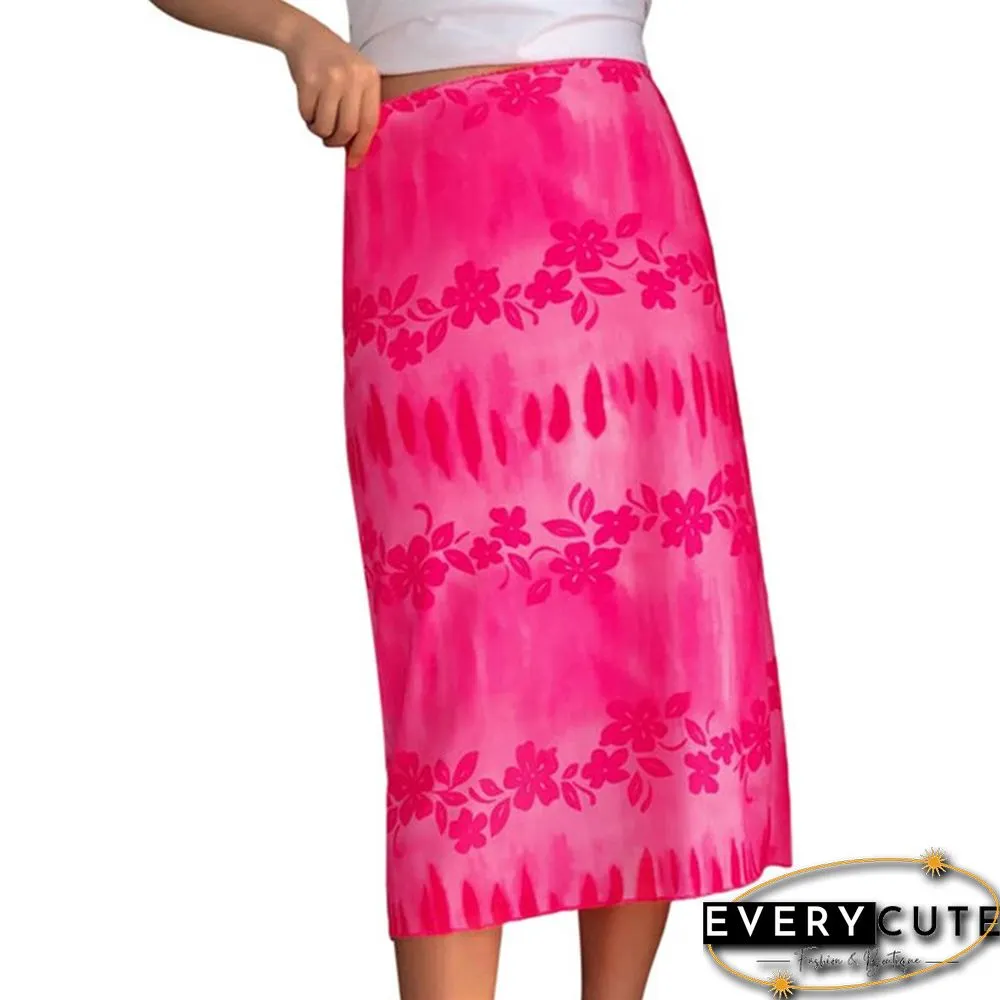 Fashion Summer Women Boho Beach Casual Style Skirts Female High Waist Floral Printing