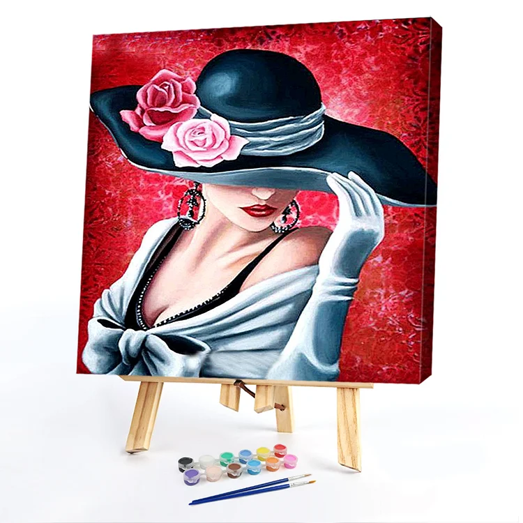 Oil Paint By Numbers -  Elegant Woman  40*40CM