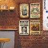 [US Local Warehouse]4PCS Wanted - Vintage Metal Signs Set - 30*40cm