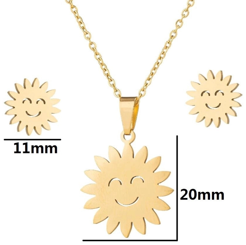 1 Set Minimalist Geometric Stainless Steel Titanium Steel Plating Earrings Necklace