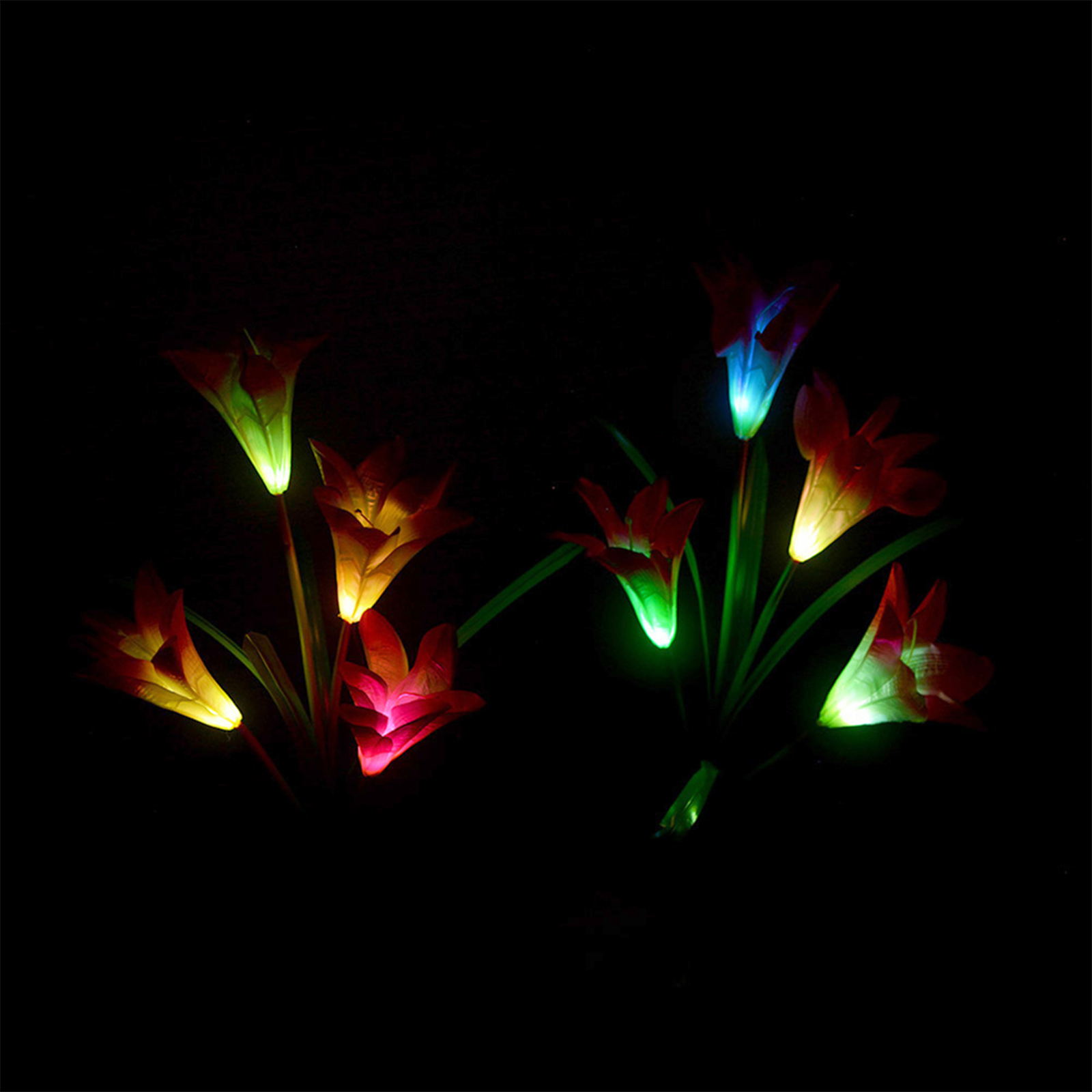 

Solar Stake - 4 Pack LED Lily Flower Color Changing-Lanscape Lawn Light, White lily;purple lily;red lily;color light;3 outfits, 501 Original