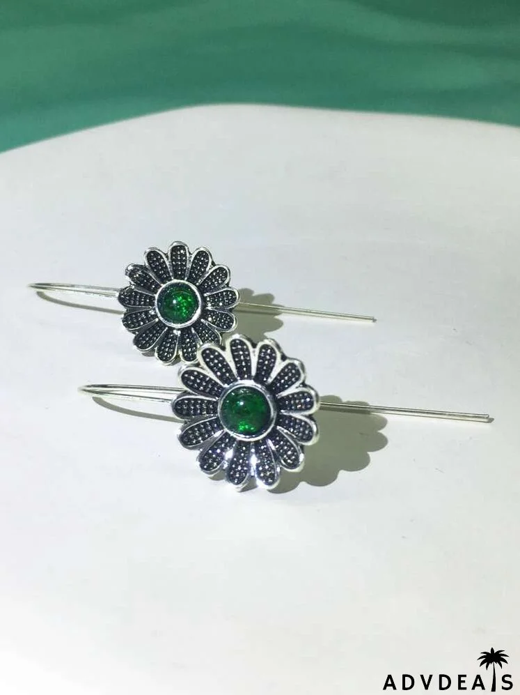 Flower Decor Drop Earrings