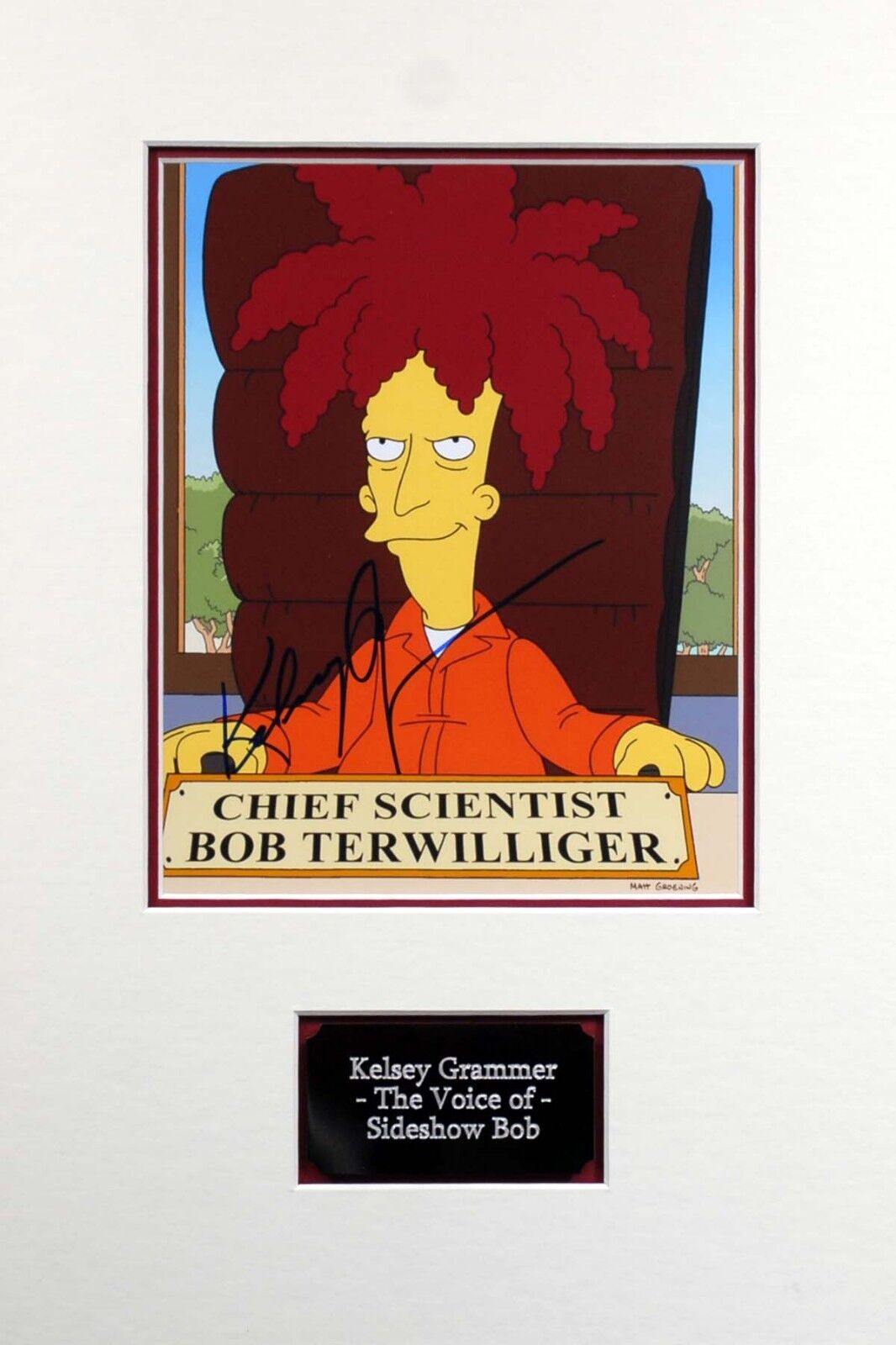 Kelsey GRAMMER Signed & Mounted 10x8 Photo Poster painting AFTAL COA Sideshow Bob The Simpsons