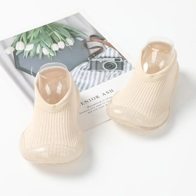 Baby Boys Girls Sock Shoes Autumn Non-slip Floor Socks Kids Soft Rubber Sole Toddler Shoes Socks Baby Socks with Rubber Soles