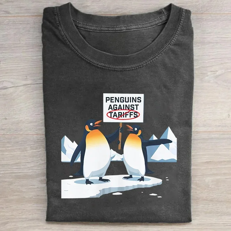 Eagerlys Vintage Penguin Against T-shirt Eagerlys