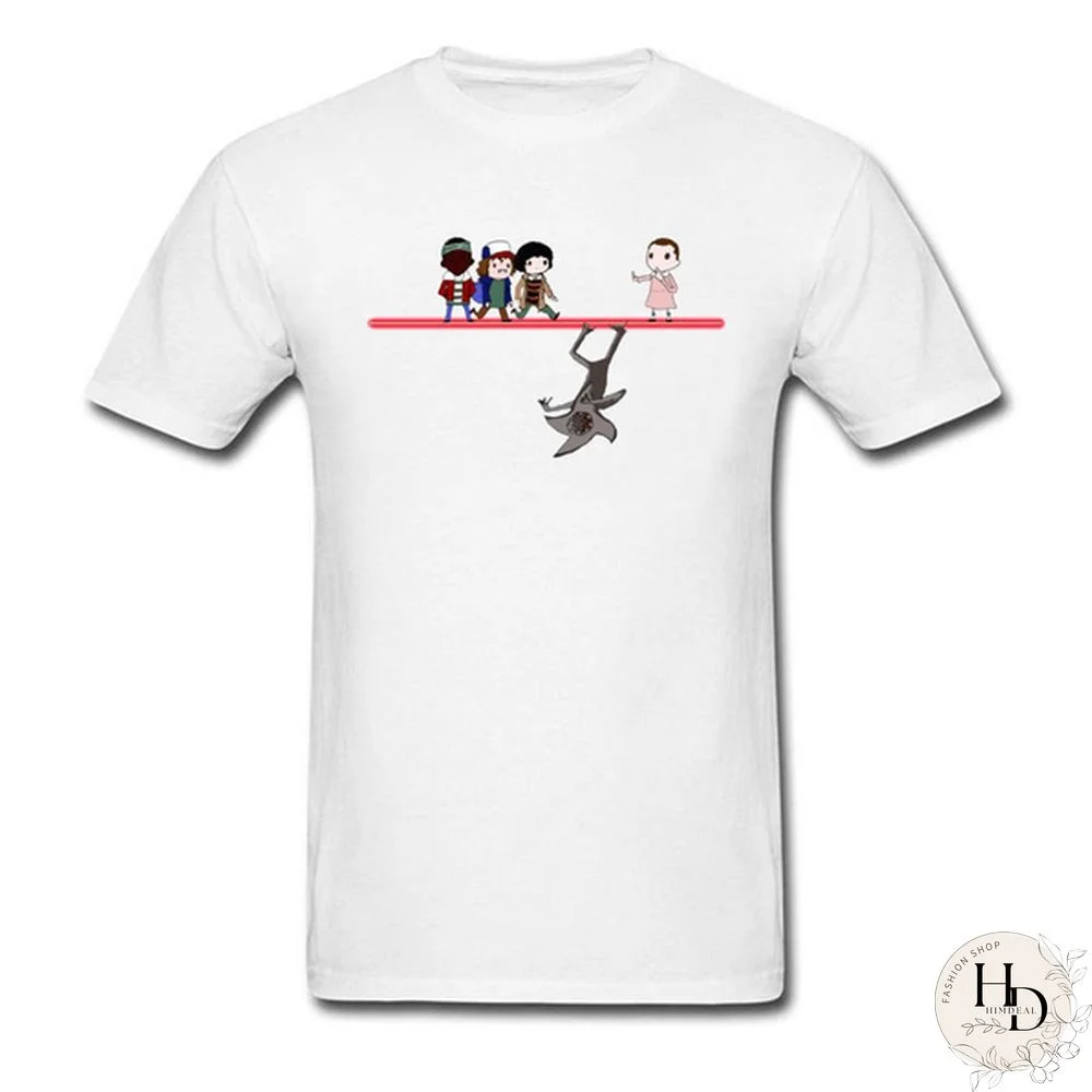 The Other Side Tops & Tees Male Stranger Things T-Shirt Men Simple Cartoon Eleven Print Clothing Cotton Tshirt Upside Down Shirt