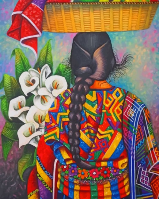 

Colorful Woman Carrying Fruits And Flowers – Paint By Numbers - 40*50CM, 501 Original