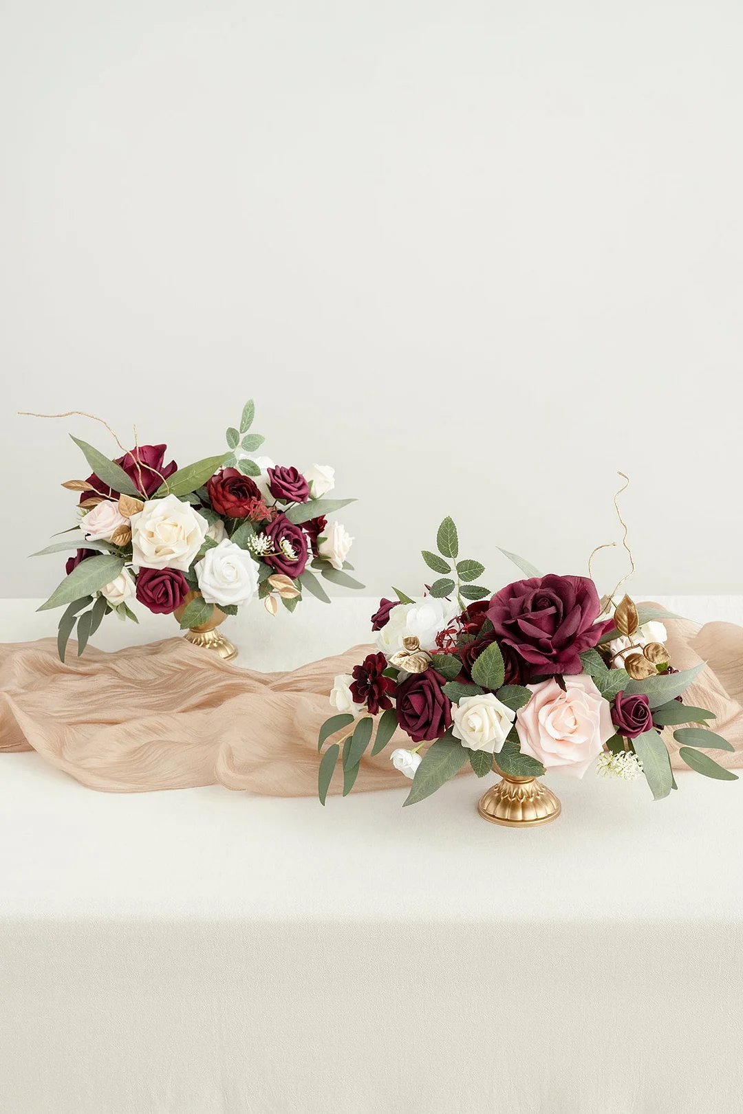 Large Floral Centerpiece Set in Romantic Marsala