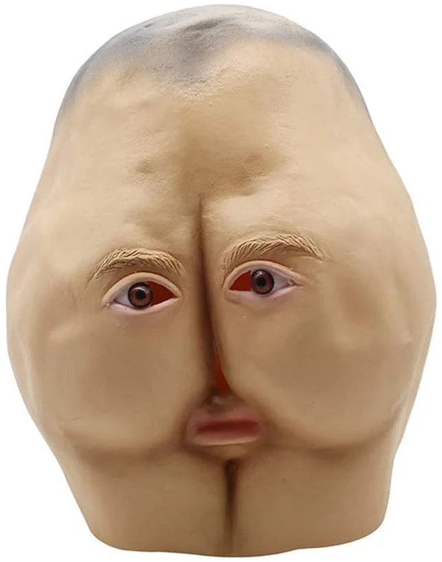 Funny Adult Butt Latex Mask For Halloween Cosplay Party-elleschic