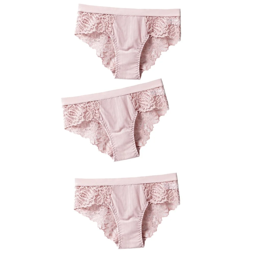 3pcs/lot Fashion Lace Panties Underwear Women Panties Sexy Briefs Seamless Lingerie Underpants Plus Size Girls Bikini Traceless