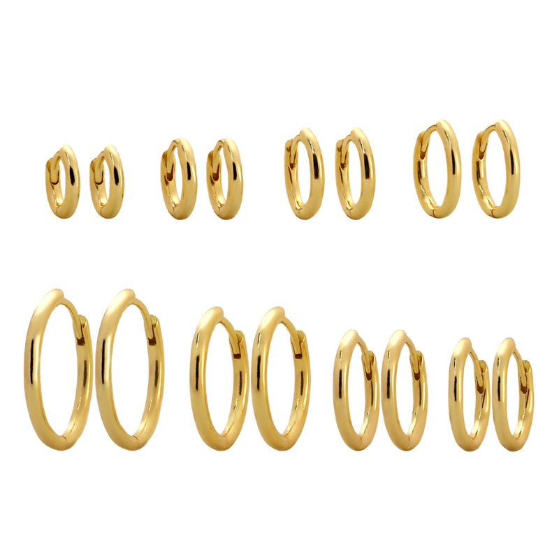 1 Pair 925 Sterling Silver Geometric Hoop Earrings