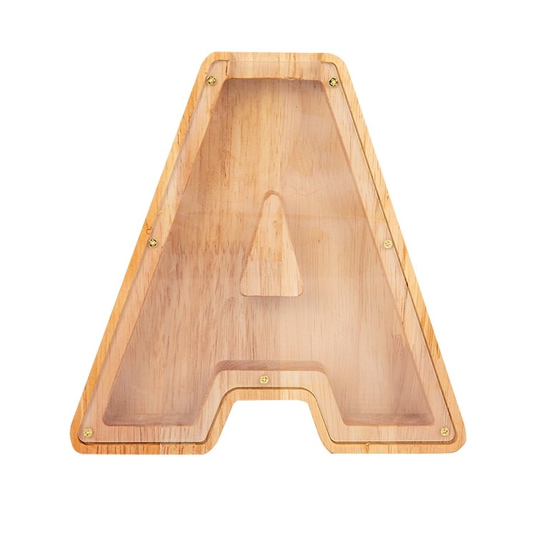 Personalized Wooden Letter Piggy Bank
