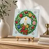 Framed Christmas Wreath - DIY Button Art Painting Kit for Creativity DIY Pearl Dot Crafts for Gift Home Wall Decor 30*30CM