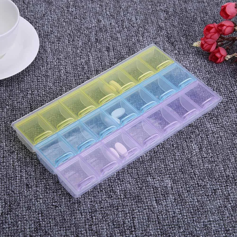 21 Grids Weekly Pills Storage Box Candy Sundries Container Home Organizer