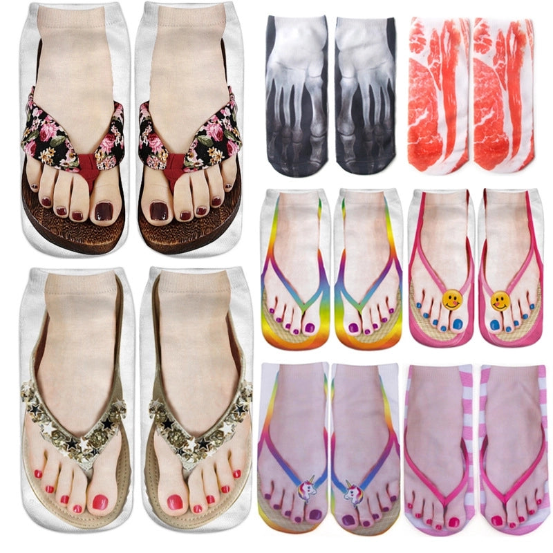 Funny Unisex Foot Polyester Ankle Socks