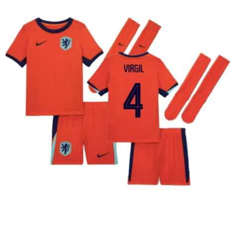 Maillot Pays-Bas Virgil van Dijk 4 Domicile Euro 2024 Junior Enfant