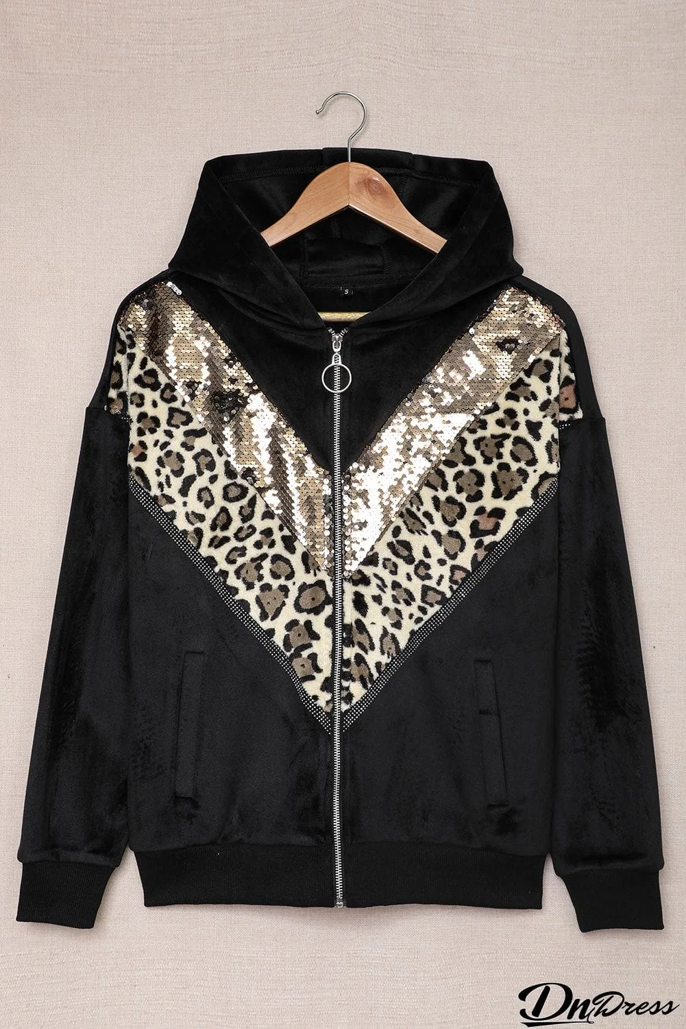 Chevron Hooded Zip up Jacket