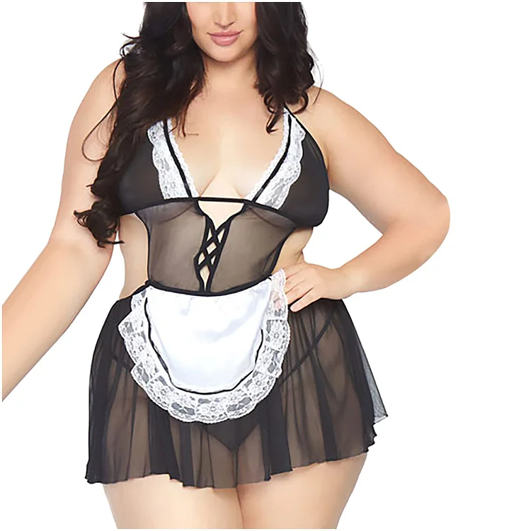 pearlsvibe -  Maid Sexy Uniform Plus Size Sexy Lingerie