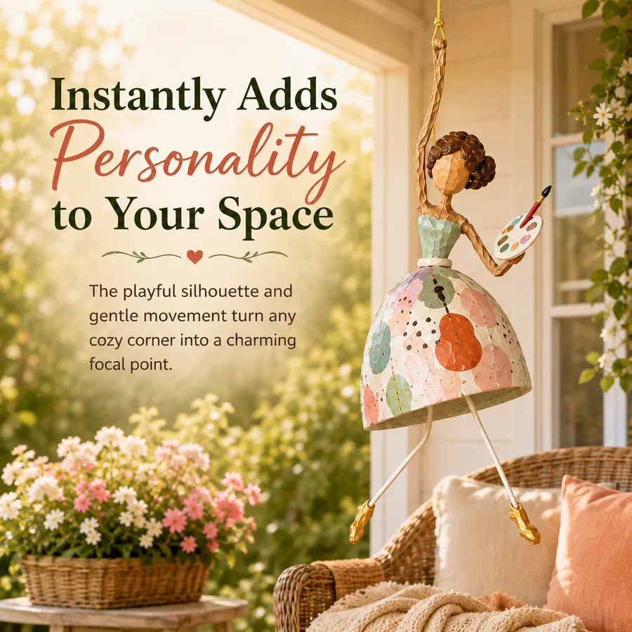 Artist Lady adding personality to a porch