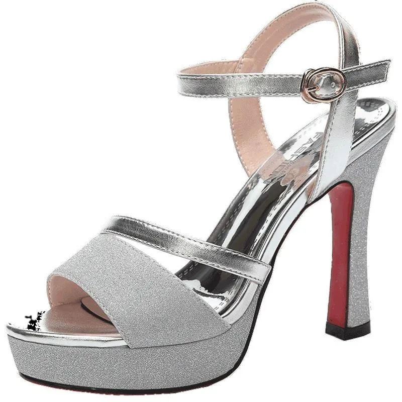 Breakj Breakj Women's 2025 New Summer Temperament And Heel Without Tired Waterproof Table Fashion High Heels