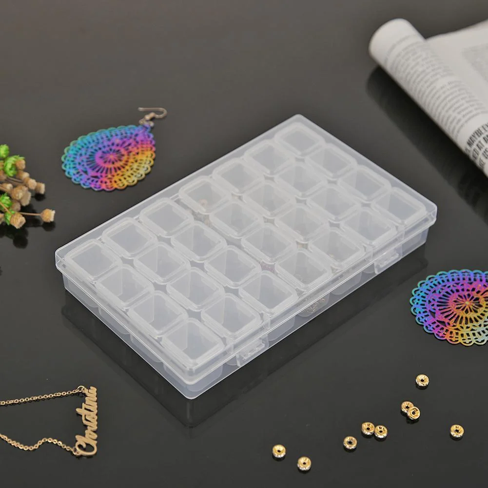 56 Grids Beads Storage Box for Nail Art Jewelry Case Holder (Transparent)