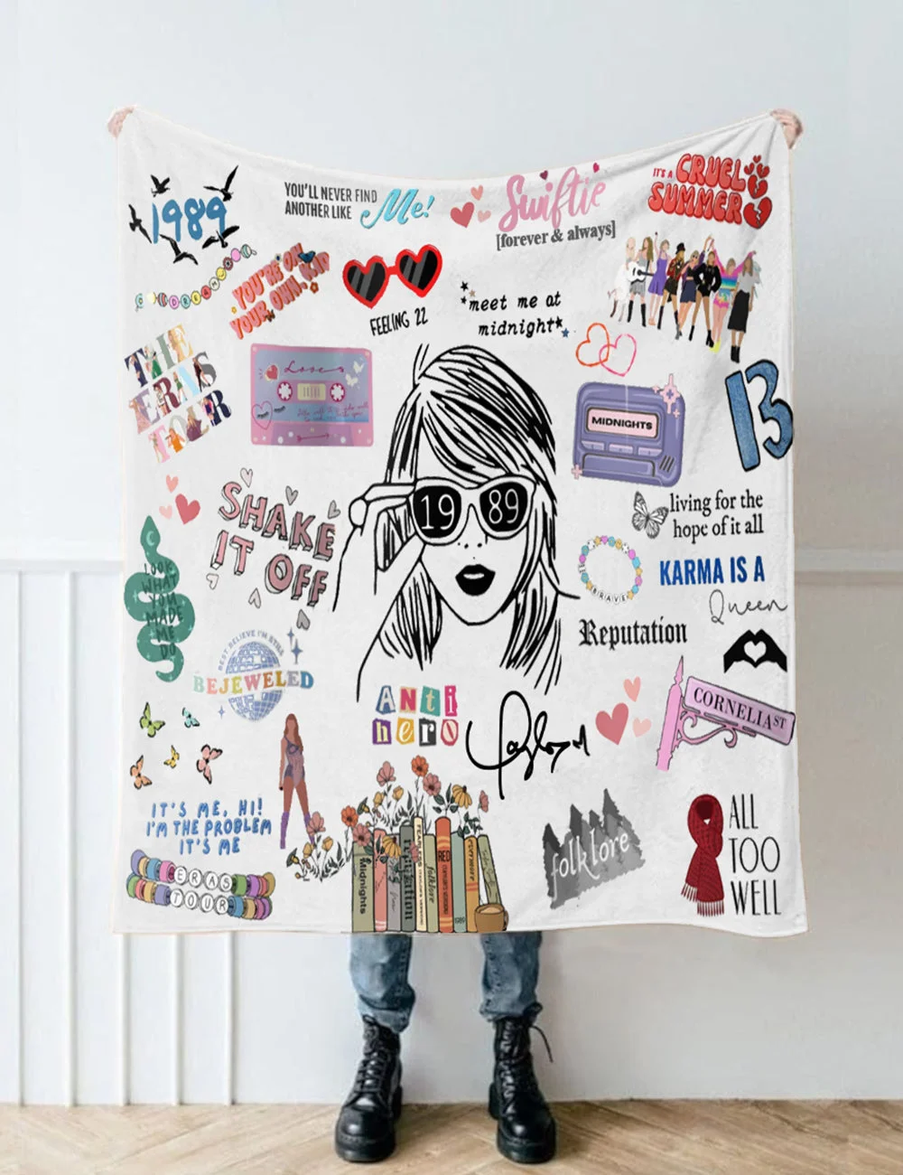 Swiftie White Blanket