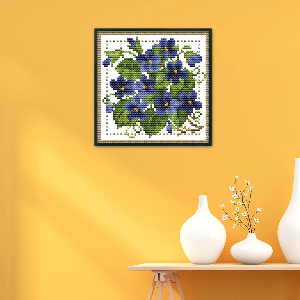 14ct Stamped Cross Stitch - Flower(17*17cm)