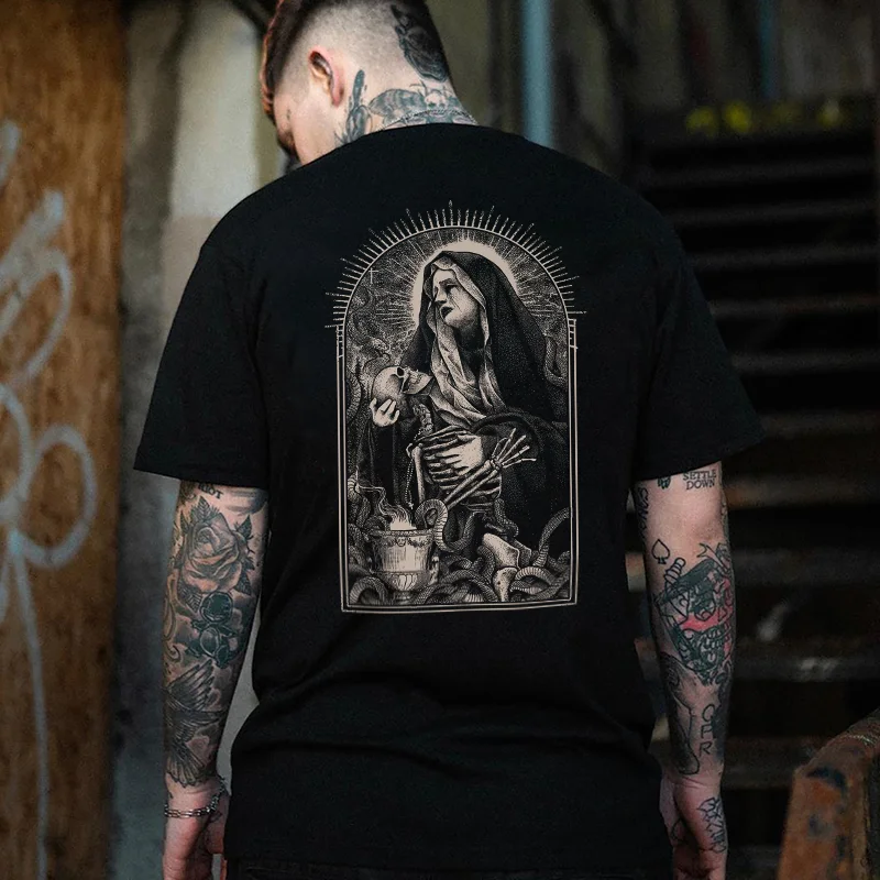 💀 Funeral Embrace Printed Men's T-shirt -  