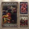 3PCS Just Born With Fire Trucks In Their Souls - Metal Tin Signs Set(8*12Inch/12*16Inch) - Garage&Transport