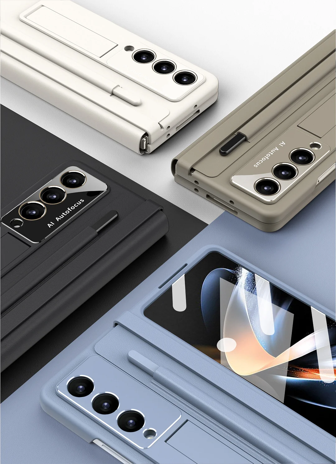 Suitable for Samsung Z Fold5/4 mobile phone case telescopic hinge pen slot with pen shell film folding screen anti-fall protective cover