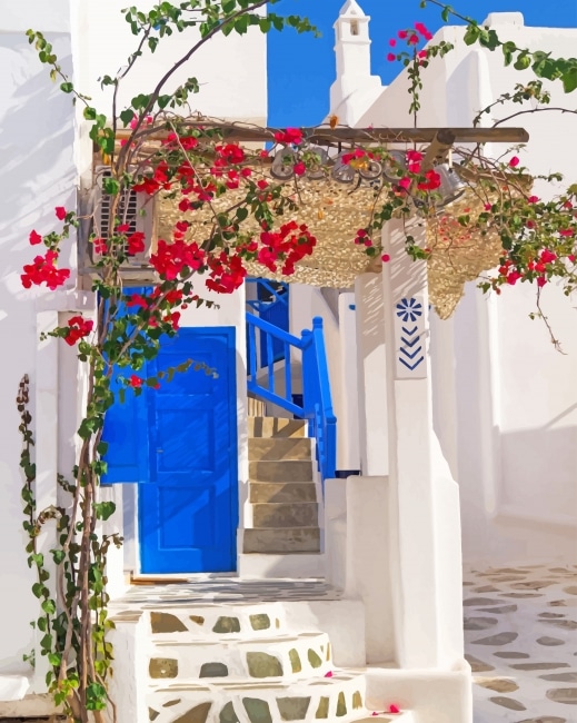 

Santorini Traditional Greek House Design – Paint By Numbers - 40*50CM, 501 Original