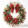 DIY Christmas Red Flower Wreath Pearl Art Diamond Painting Pendant(Single-Sided)
