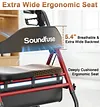 Soundfuse Bariatric Walker for Seniors with Extra Wide Seat, 500lb Heavy Duty Rollator Walker,  Handle & Seat Height Adjustable, Foldable Rolling Walkers with 8" All-Terrain Wheels