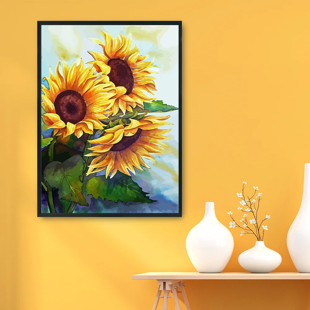 11CT Stamped Cross Stitch - Sunflowers(Canvas|36*46CM)