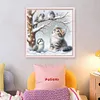Winter Cat And Bird-11CT Stamped Cross Stitch 40*40cm/15.75*15.75in tapestrymarket