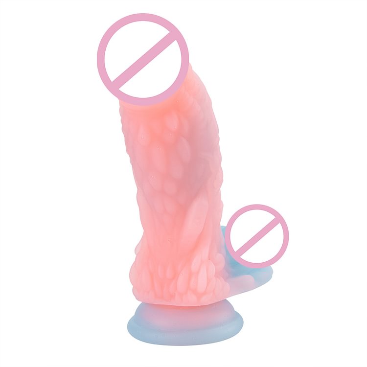 Pangolin Fluorescent Phallus Shaped Scale Silicone Female Masturbator Silicone Penis Adult Products