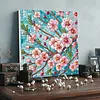 Kits sp&eacute;ciaux de peinture en diamant partiel en forme de 5D en forme de fleur de p&ecirc;cher pour adultes d&eacute;butants, peintures en diamants en diamants, peintures de pierres pr&eacute;cieuses avec cadre 25x25 cm
