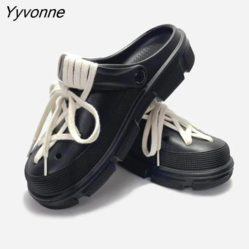 Yyvonne NEW punk metal rivets Sandals Women Slippers Platform Sandals Outdoor Clogs Thick Street Beach Slippers Flip Flops Garden Shoes 521-1