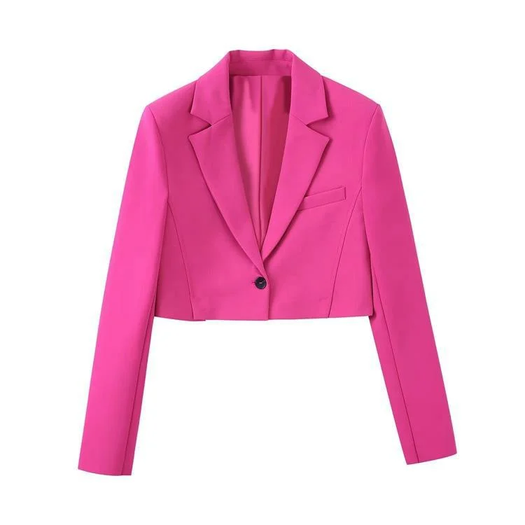 Fashion Solid Color Culotte and Blazer Two Piece Set