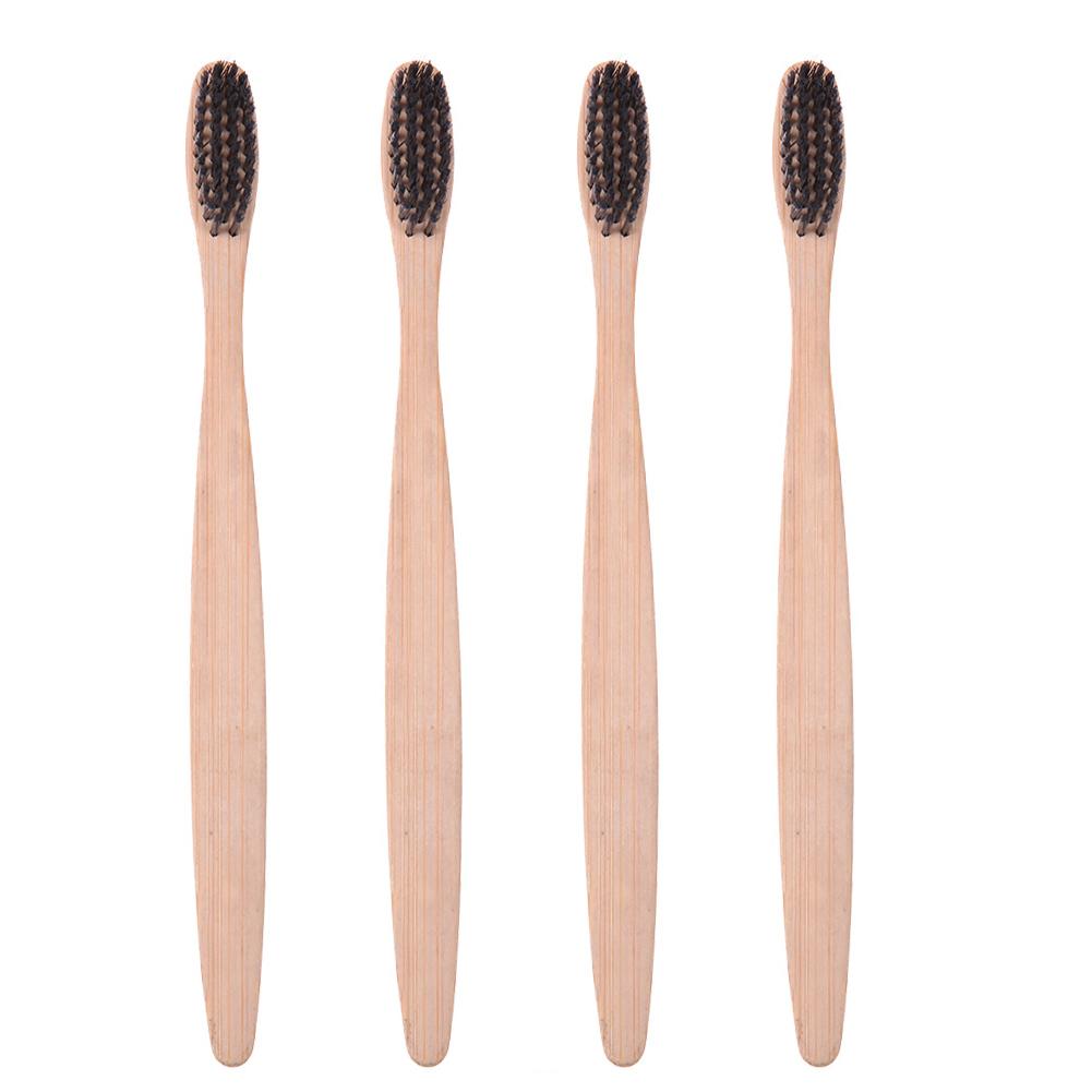 

4pcs Eco Friendly Soft Bristle Bamboo Toothbrushes Dental Brush Oral Care, Black, 501 Original