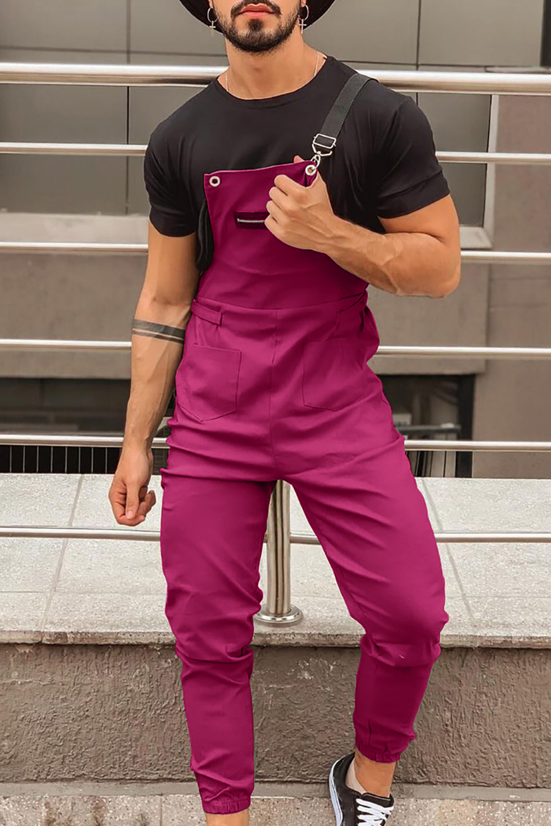 Ciciful Casual Slim Fit Jumpsuit Fuchsia Festival Overalls