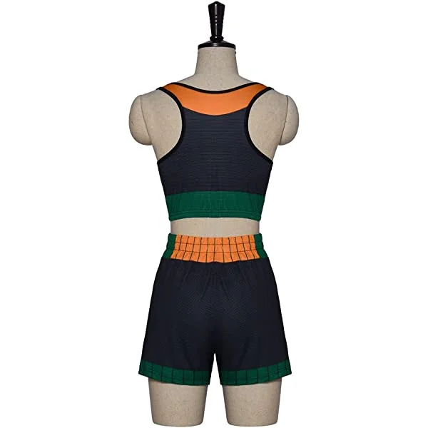 Katsuki Cosplay Costume Summer Uniform Crop Top Short Pants Set