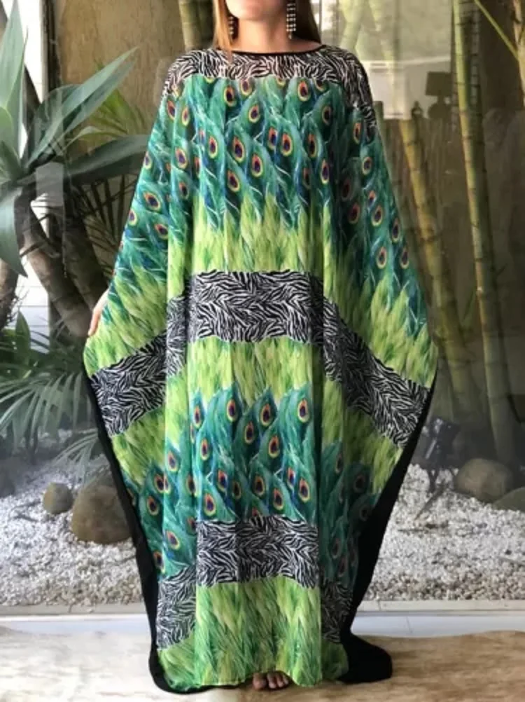 Casual Print Elegant Loose Kaftan Dress
