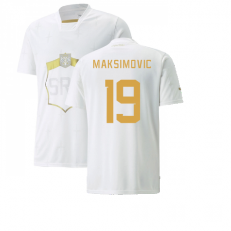 Serbien Nikola Maksimović 19 Away Trikot WM 2022