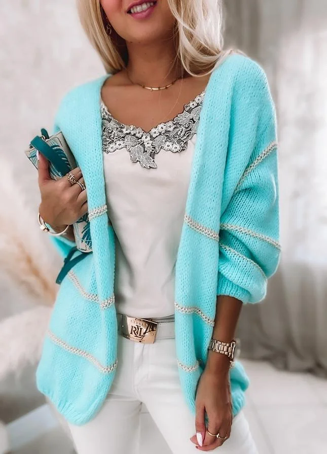 Fresh Long Sleeve Open Front Cardigan