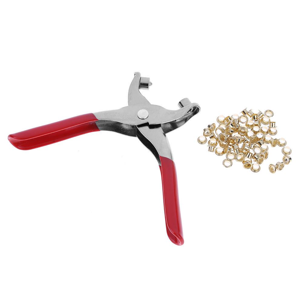 

Craft Fabric Eyelet Pliers Tool Kit With 100Pcs Brass Gold Eyelets Grommets, 501 Original