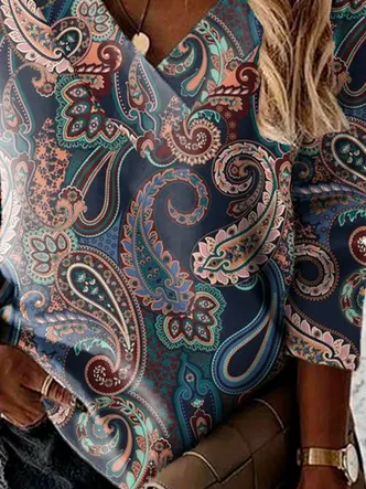 Casual V Neck Sweatshirt