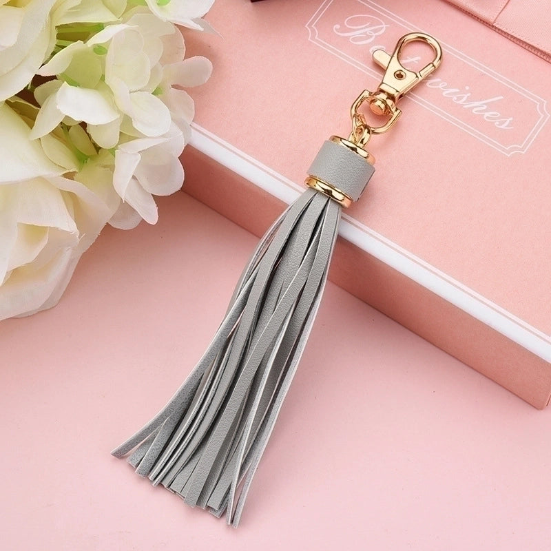 5 Pieces Fashion Tassel Pu Leather Women’S Keychain
