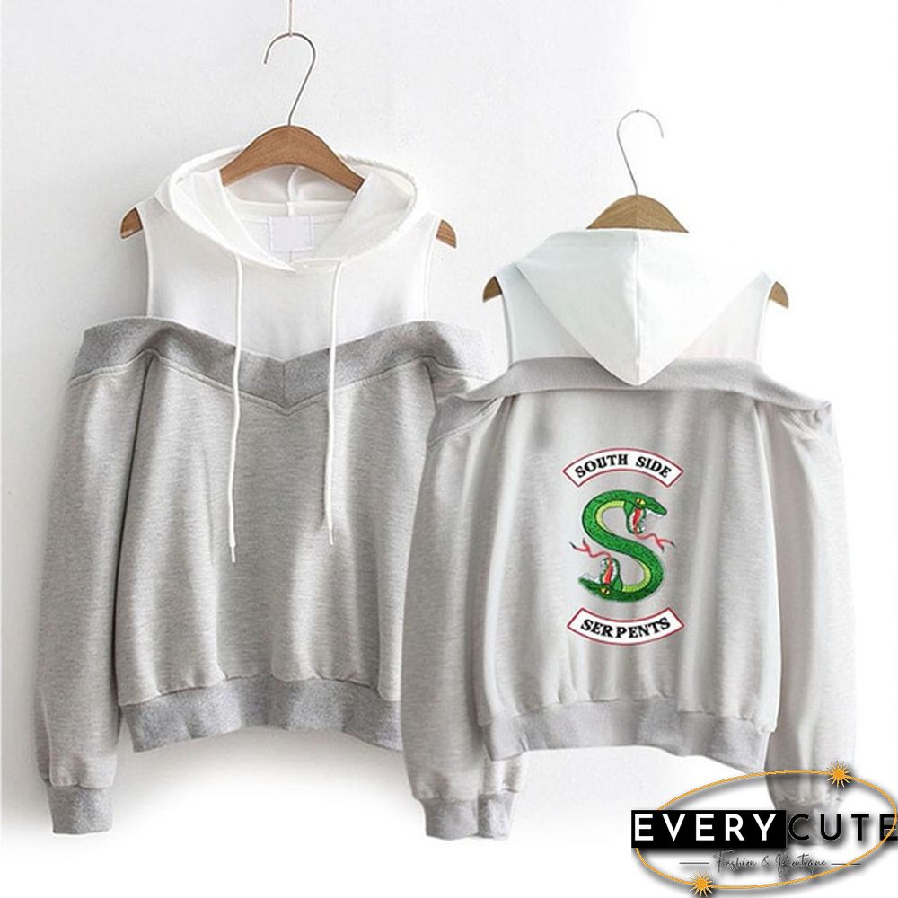 Southside Serpents Women Hooded Hoodies Girls Long Sleeve Sweatshirts Off Shoulder Sexy